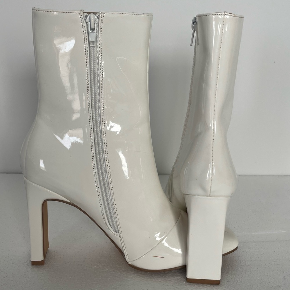 White Faux Leather Booties - Picture 9 of 9